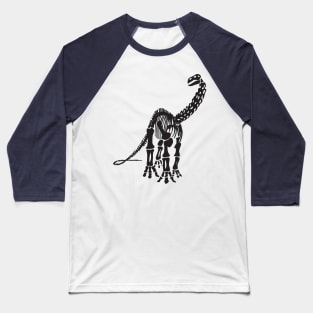 Terra Fossil Brontosaurus Dinosaur Baseball T-Shirt